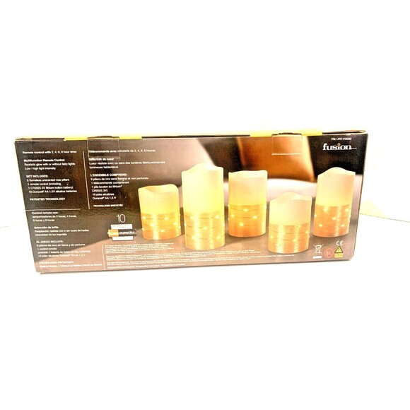 Fusion Fairy Light Multifunction Remote Control Led Candles 5 Count Gold Glow - Picture 3 of 4